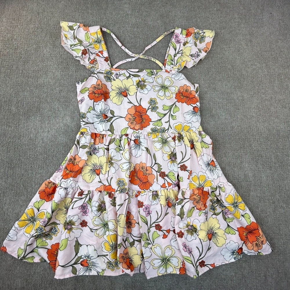 Lottie Holly Mini Dress Women S Multi Floral Cottagecore Coquette Flutter Sleeve